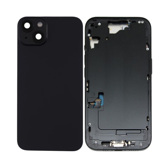 Tampa Traseira+Frame+Flex Apple iPhone 15 com Wireless Charge+Flashlight Flex Preto